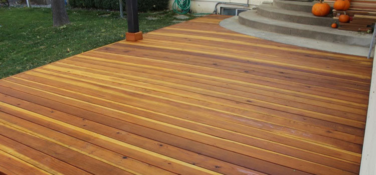 Smooth Redwood Decking in Valencia, CA